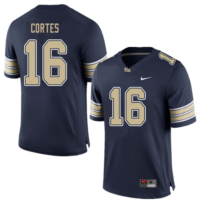 Men #16 Jake Cortes Pitt Panthers College Football Jerseys Sale-Blue